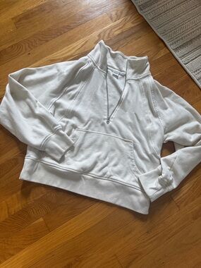 GAP Cream Quarter-Zip Pullover Hoodie